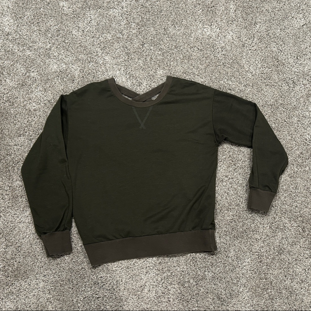 Sophie Rue Olive Green Crewneck Sweatshirt